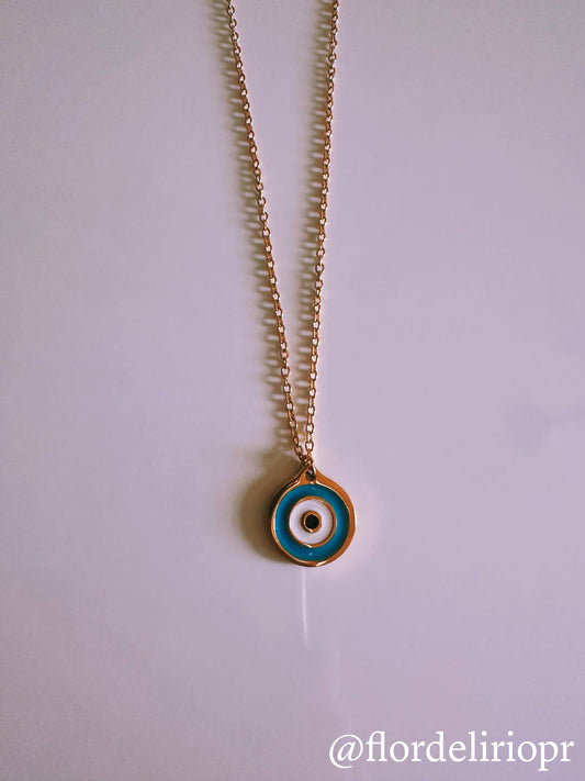 Round turkish eye necklace
