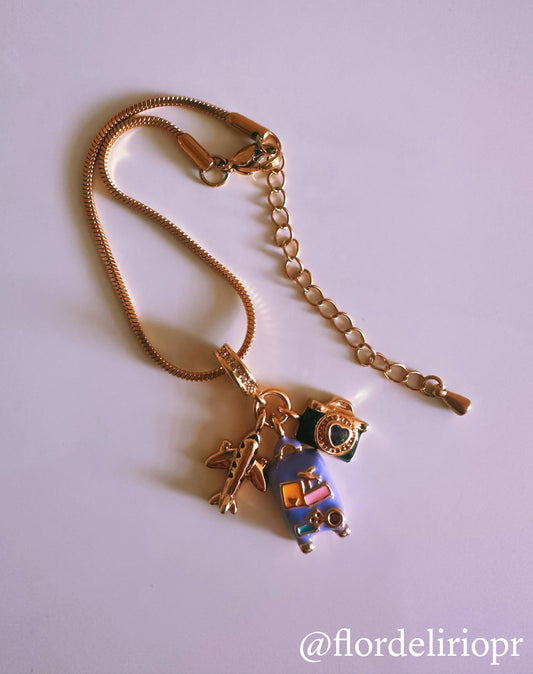 Purple baggage gold bracelet