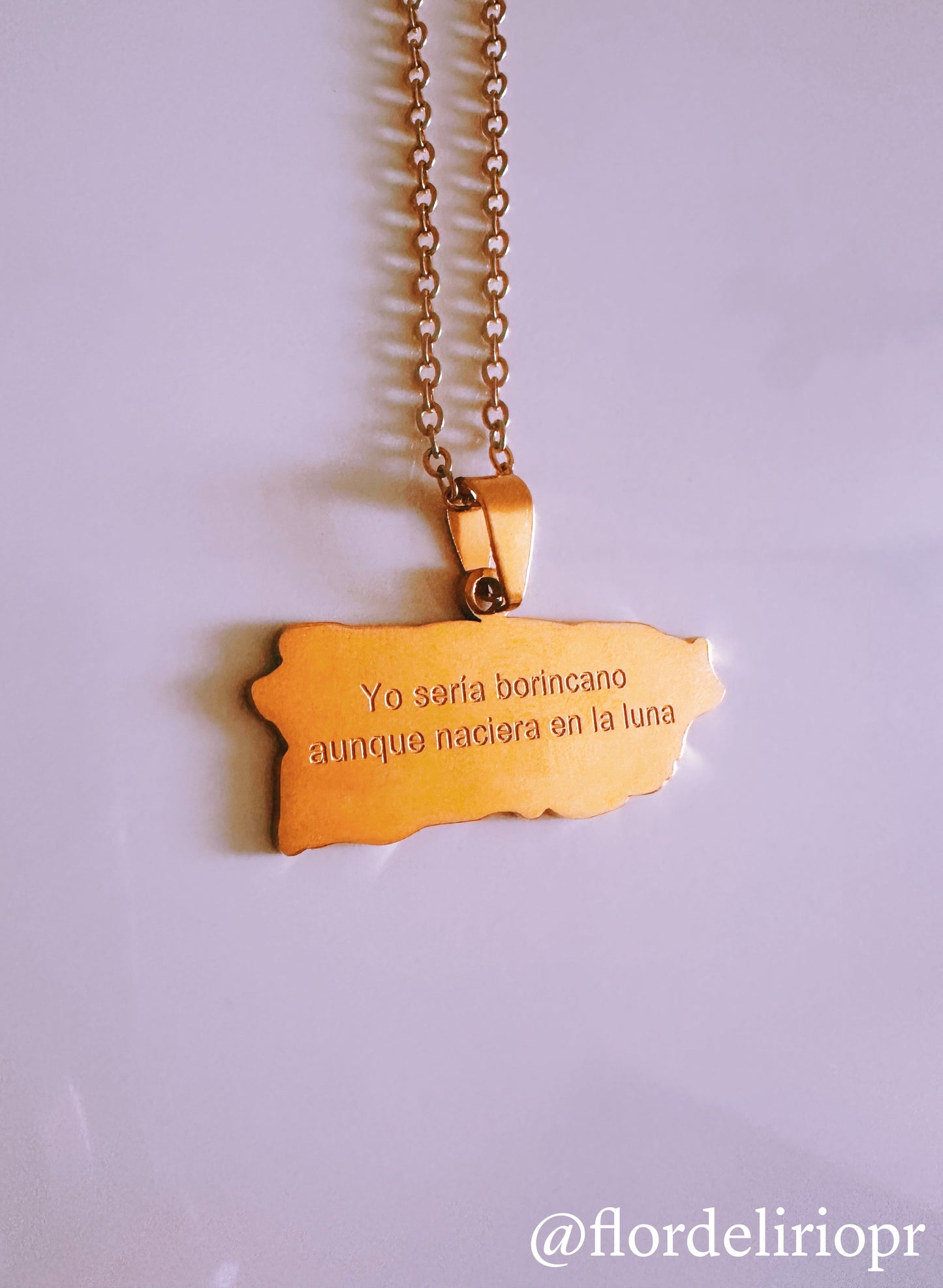 Boricua en la luna necklace
