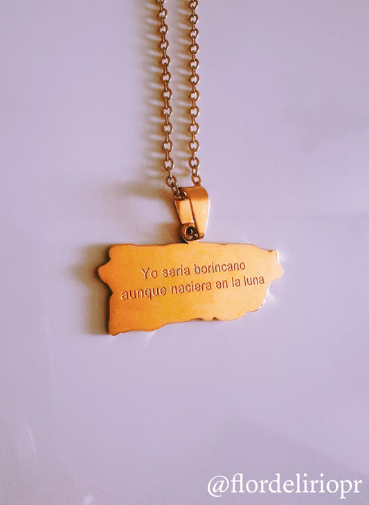 Boricua en la luna necklace