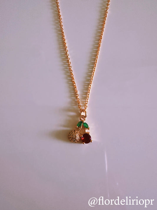 Zircons cherry necklace