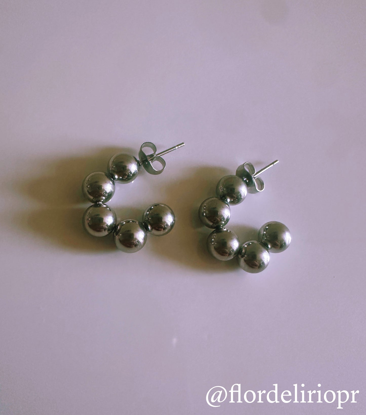 Silver bubble hoops
