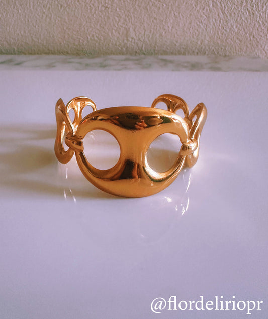 Coffee bean cuff bangle