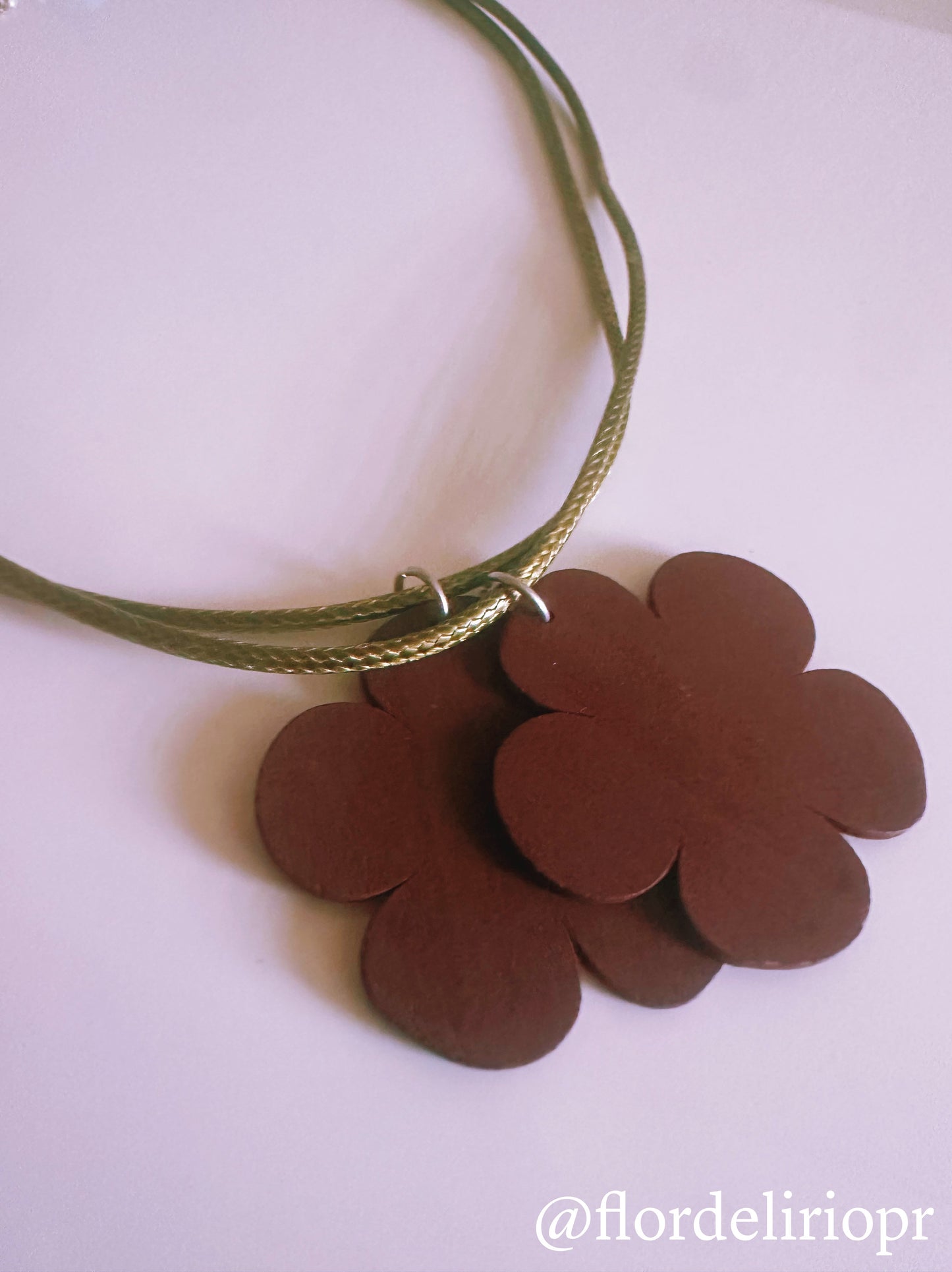 Wood flower necklace