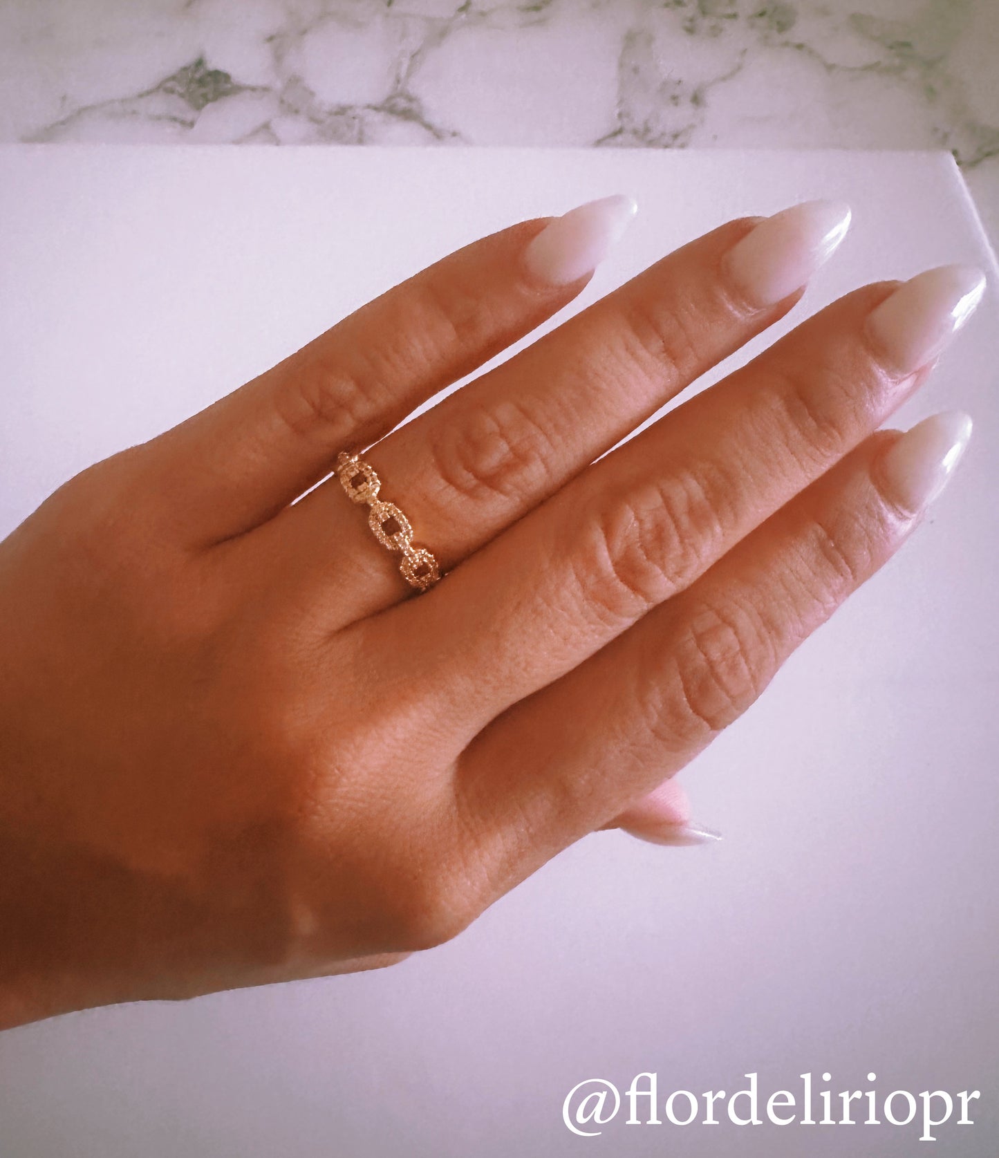 Coffee bean rhinestones ring