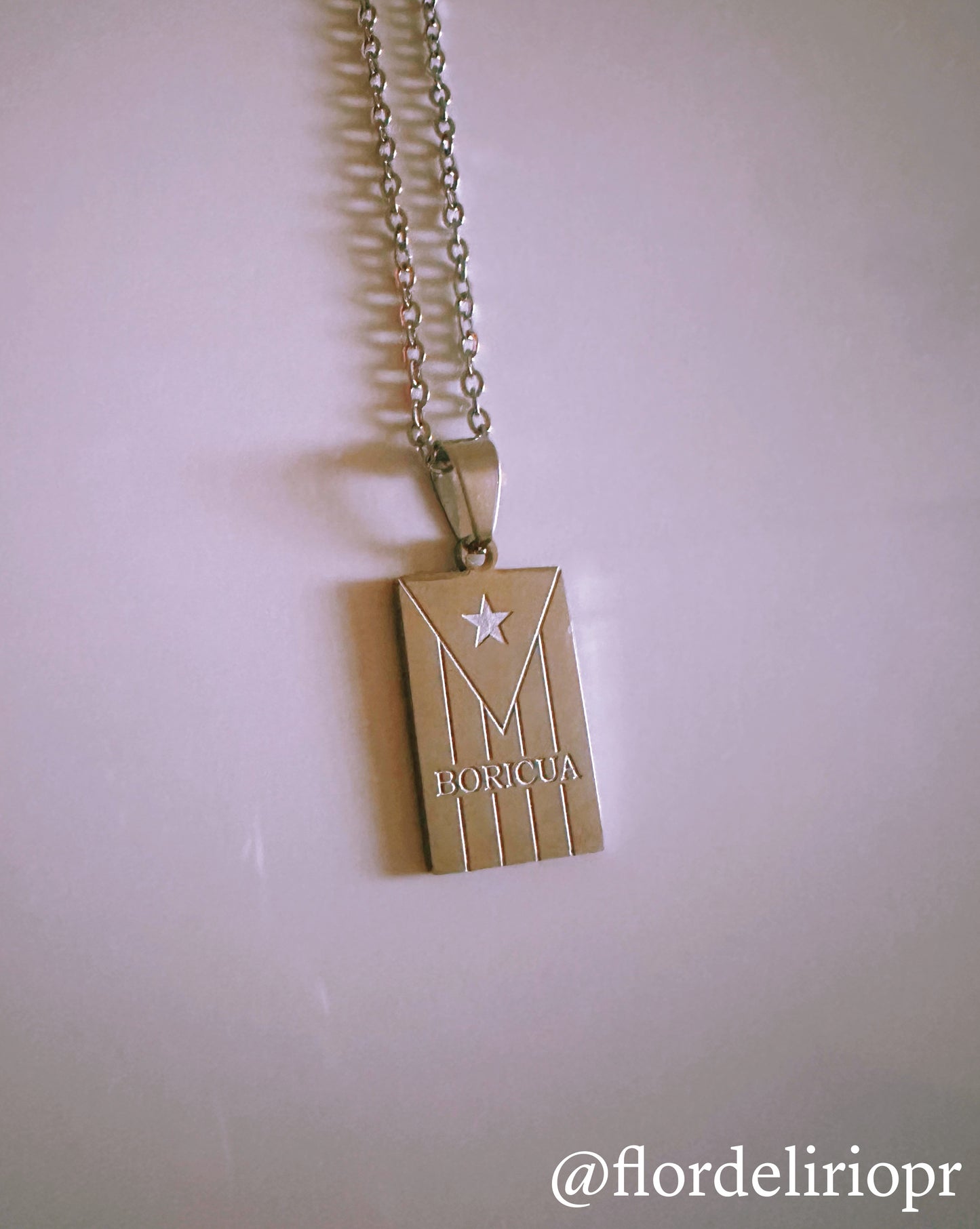 Boricua flag necklace