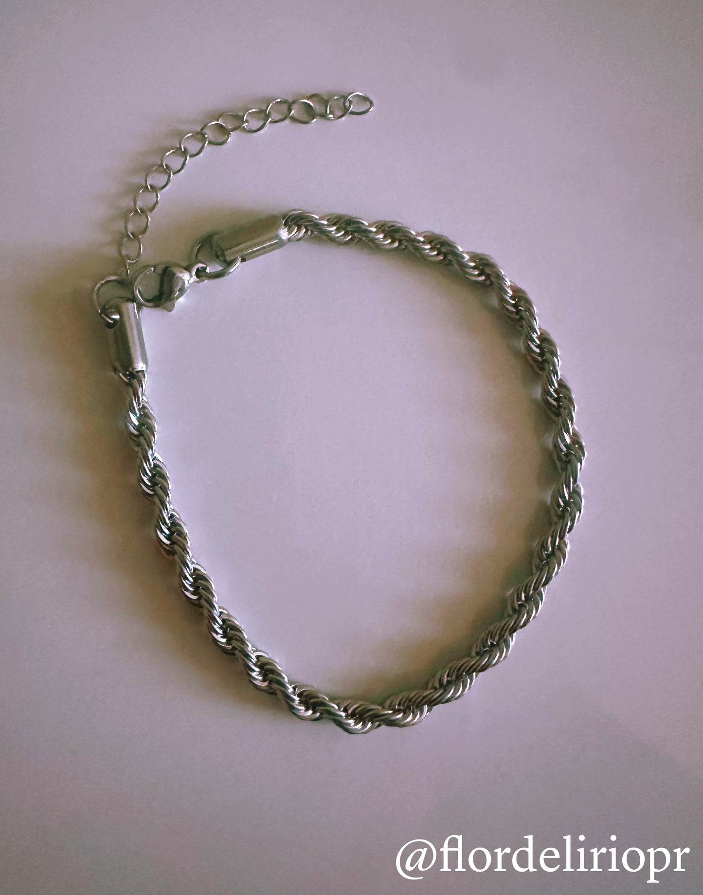 Silver roped unisex bracelet