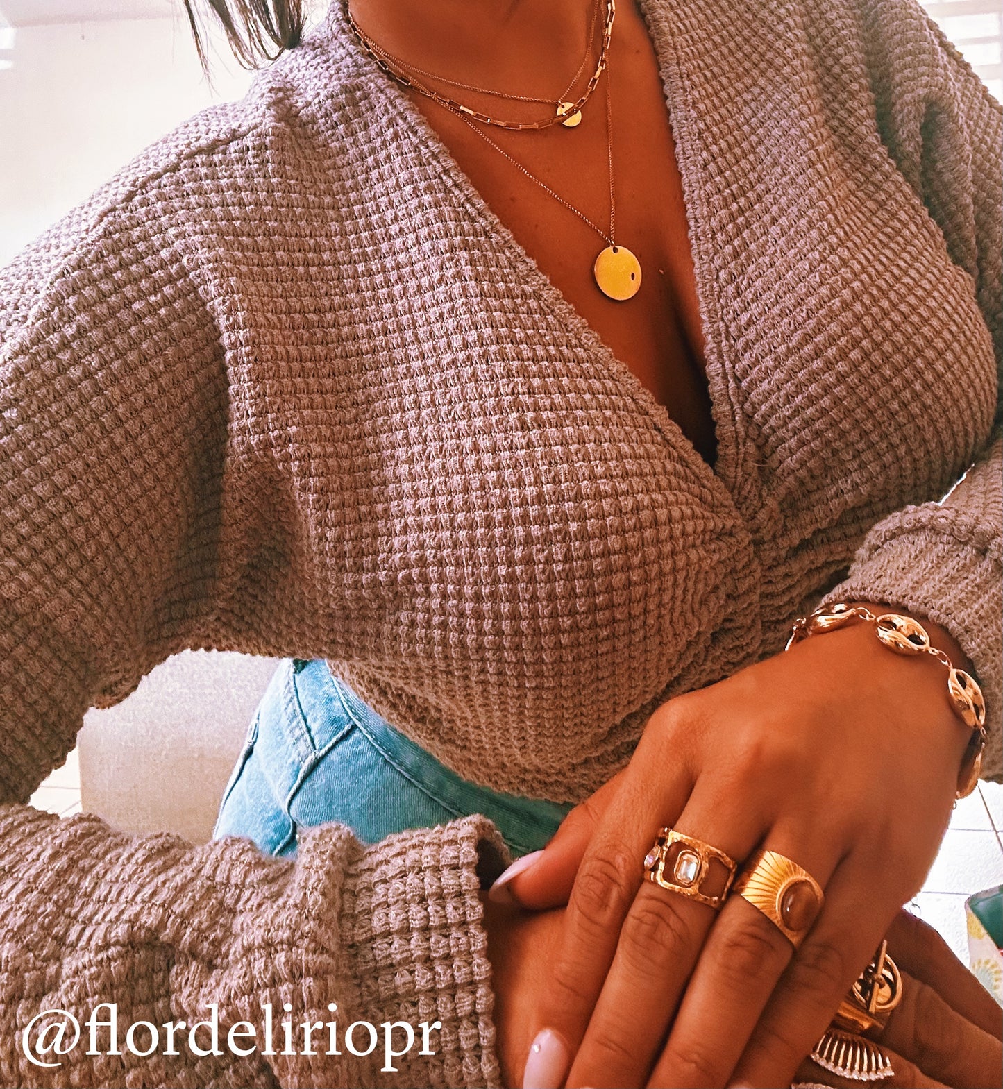 Double coin triple necklace