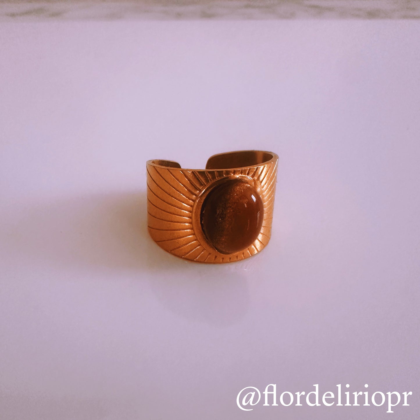 Brown stone ring