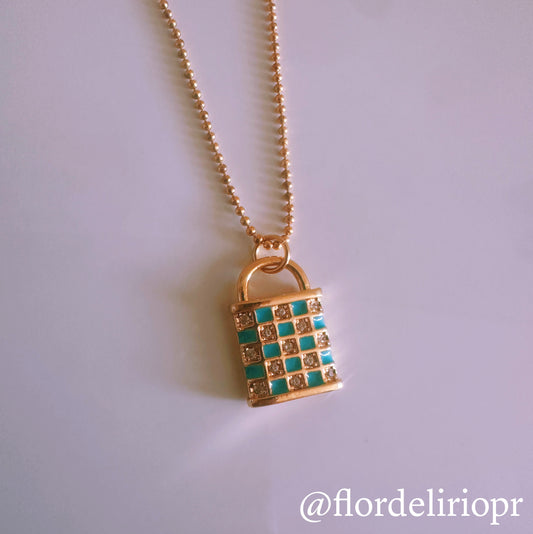 Zircons lock necklace