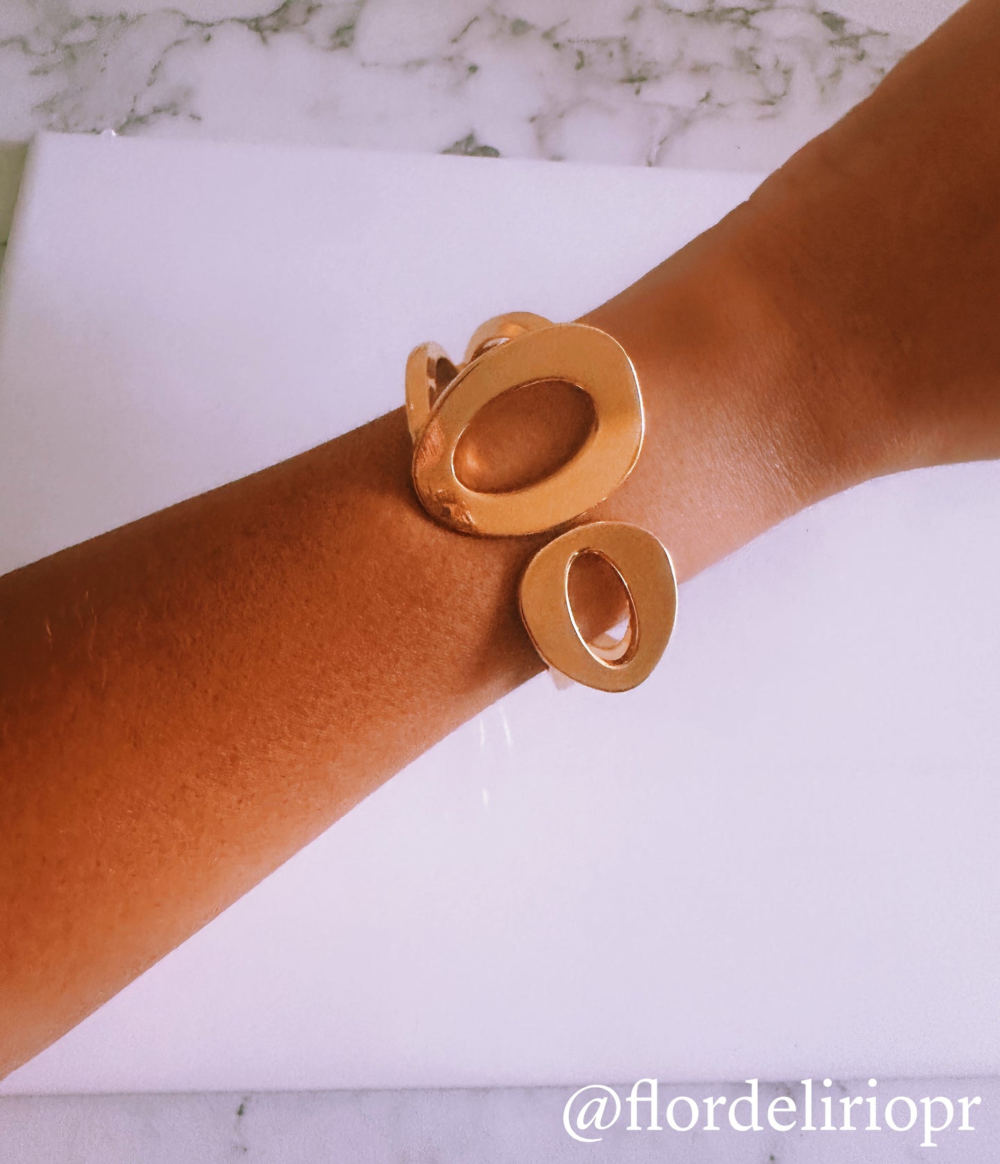 Asymmetric gold cuff