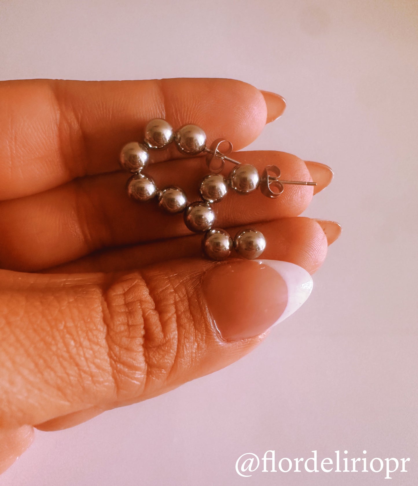 Silver bubble hoops