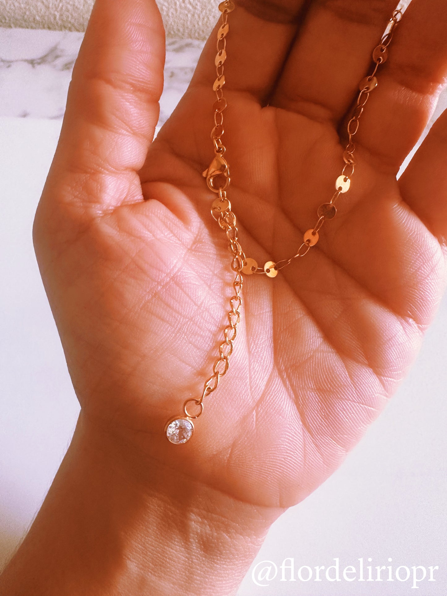 Crystal drop anklet