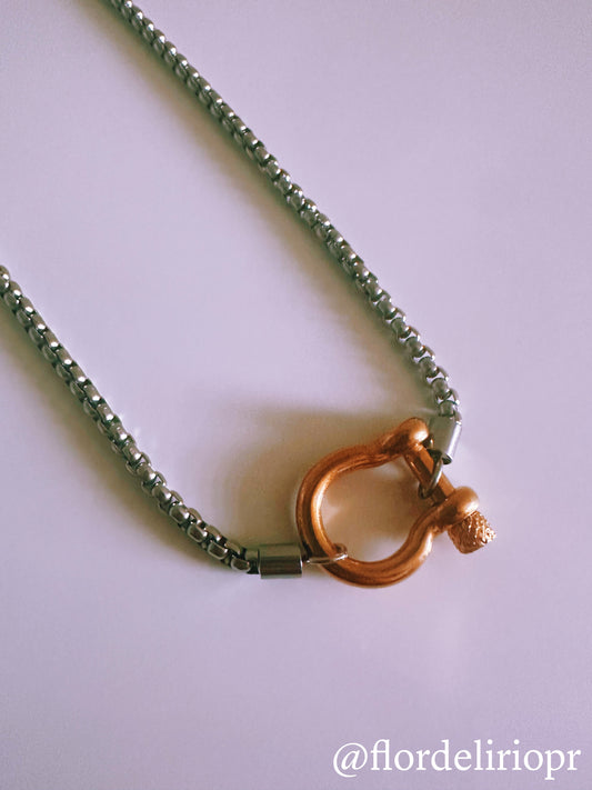 Two tones chunky necklace