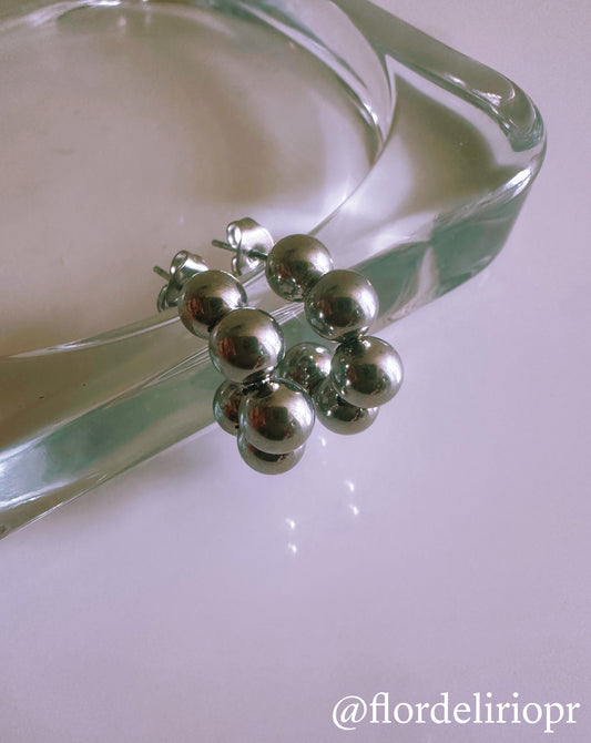 Silver bubble hoops