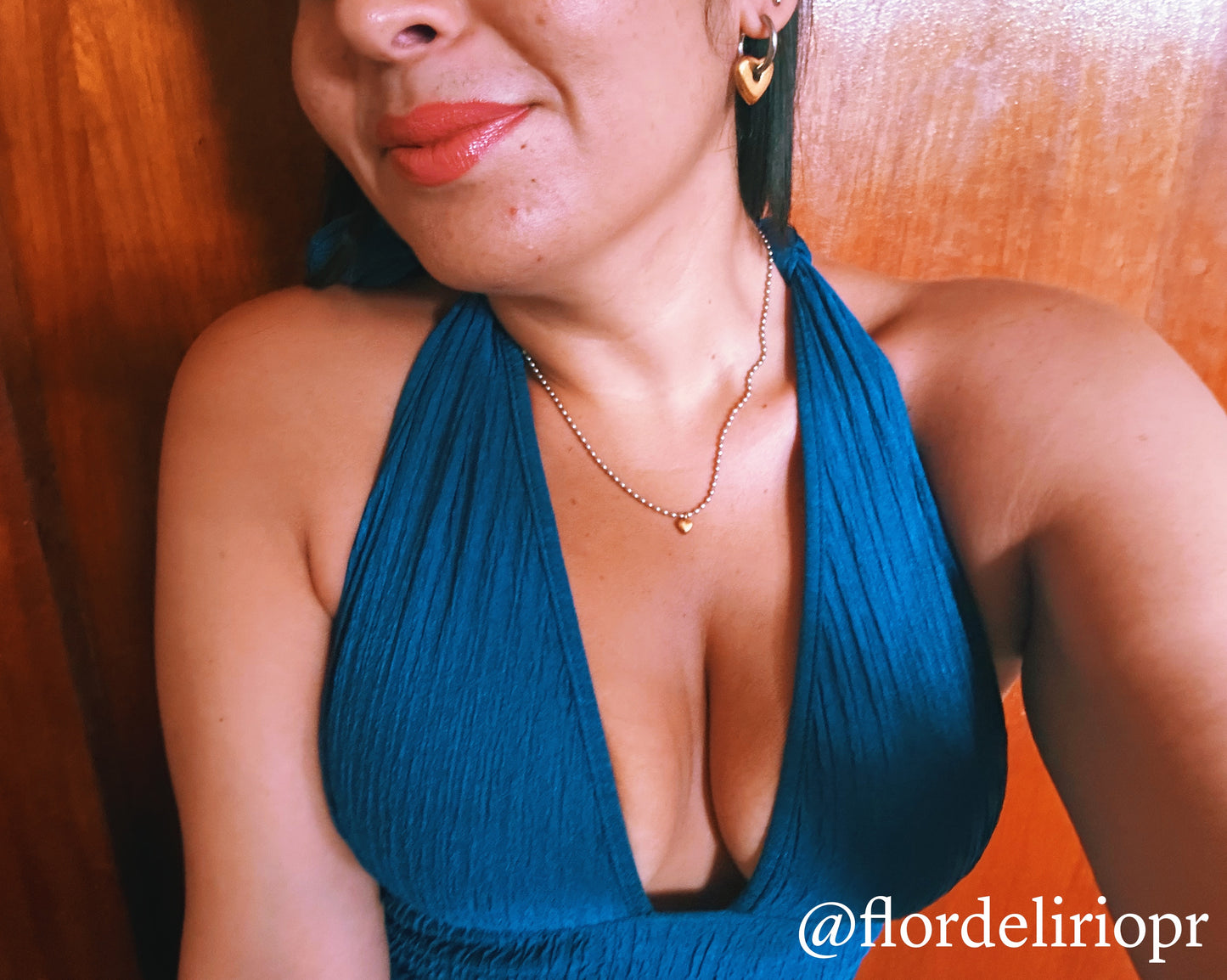 Mini gold heart silver necklace