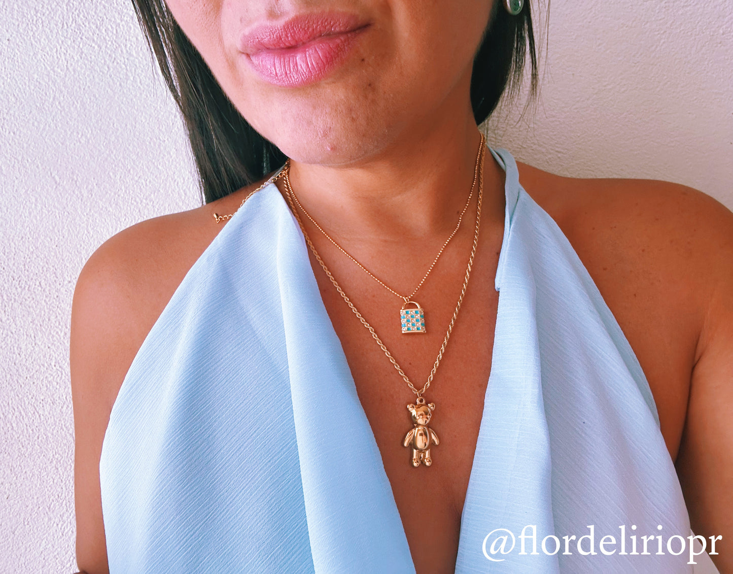 Zircons lock necklace