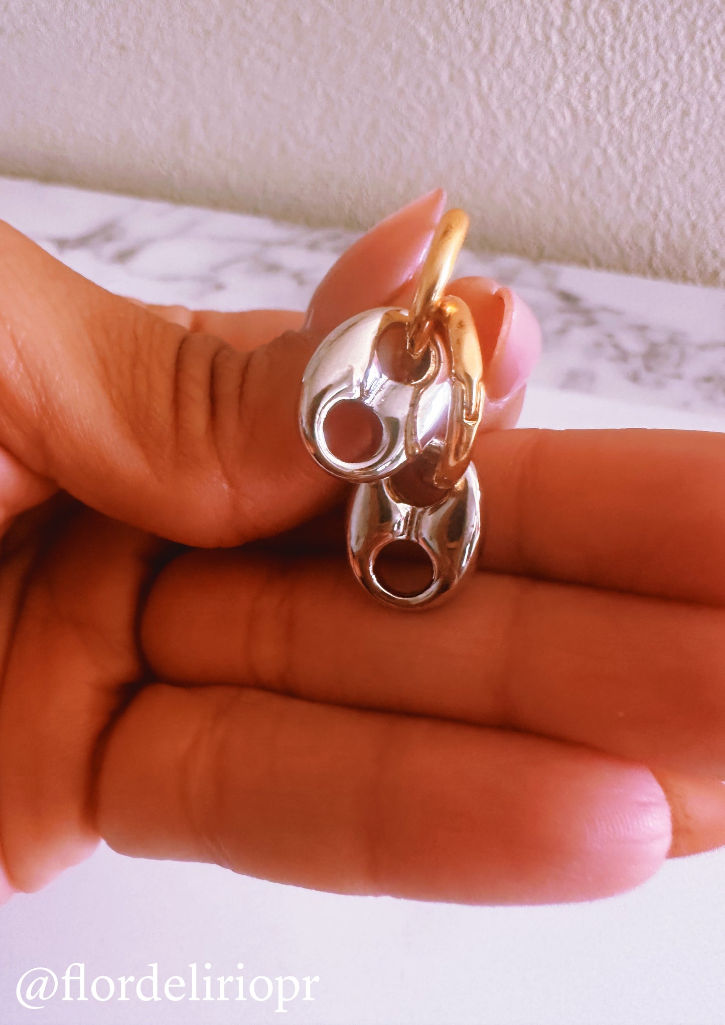 Two tones coffee bean earrings