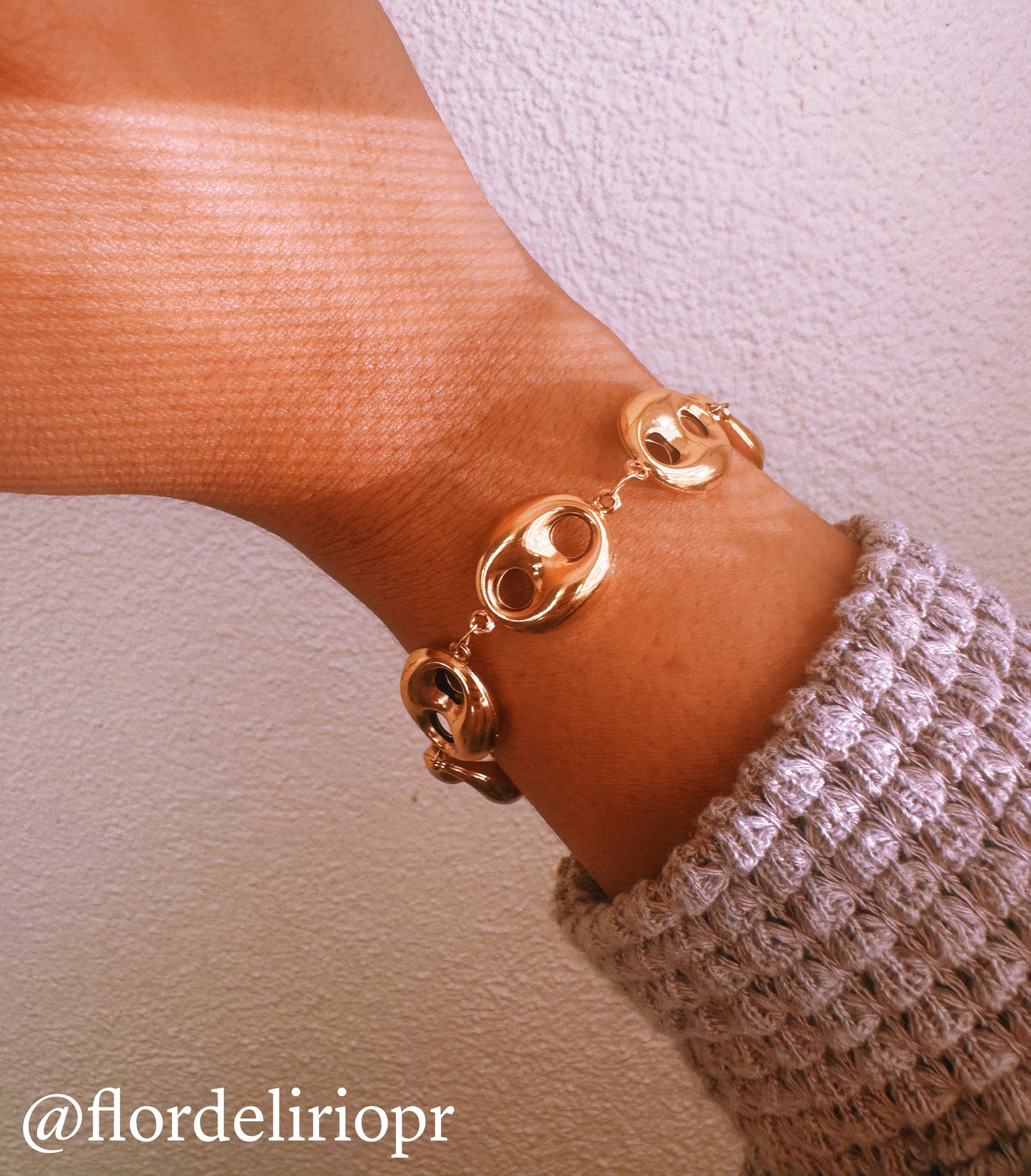 Chunky coffee beans bracelet