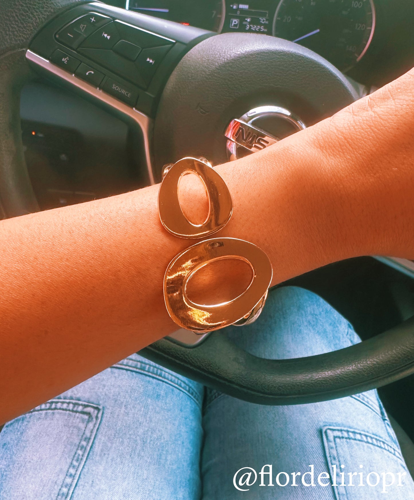Asymmetric gold cuff