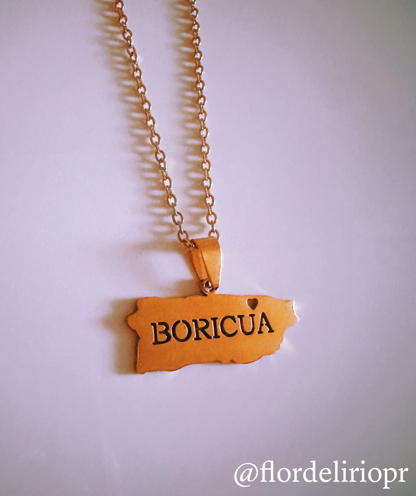 Boricua map necklace