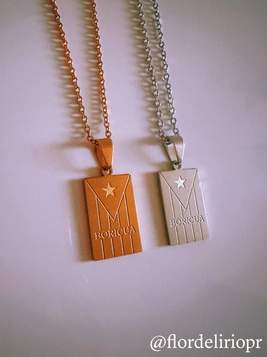 Boricua flag necklace