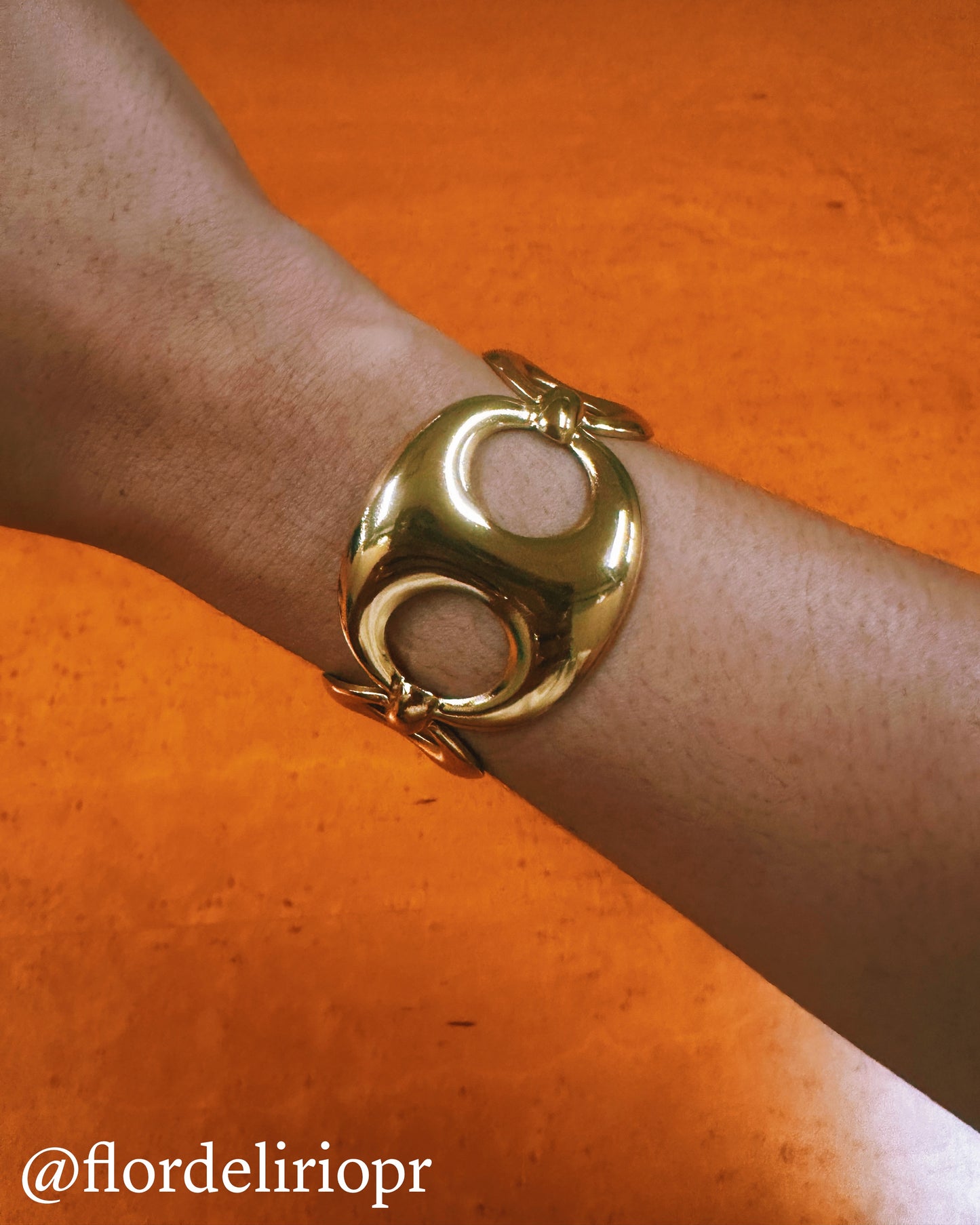 Coffee bean cuff bangle