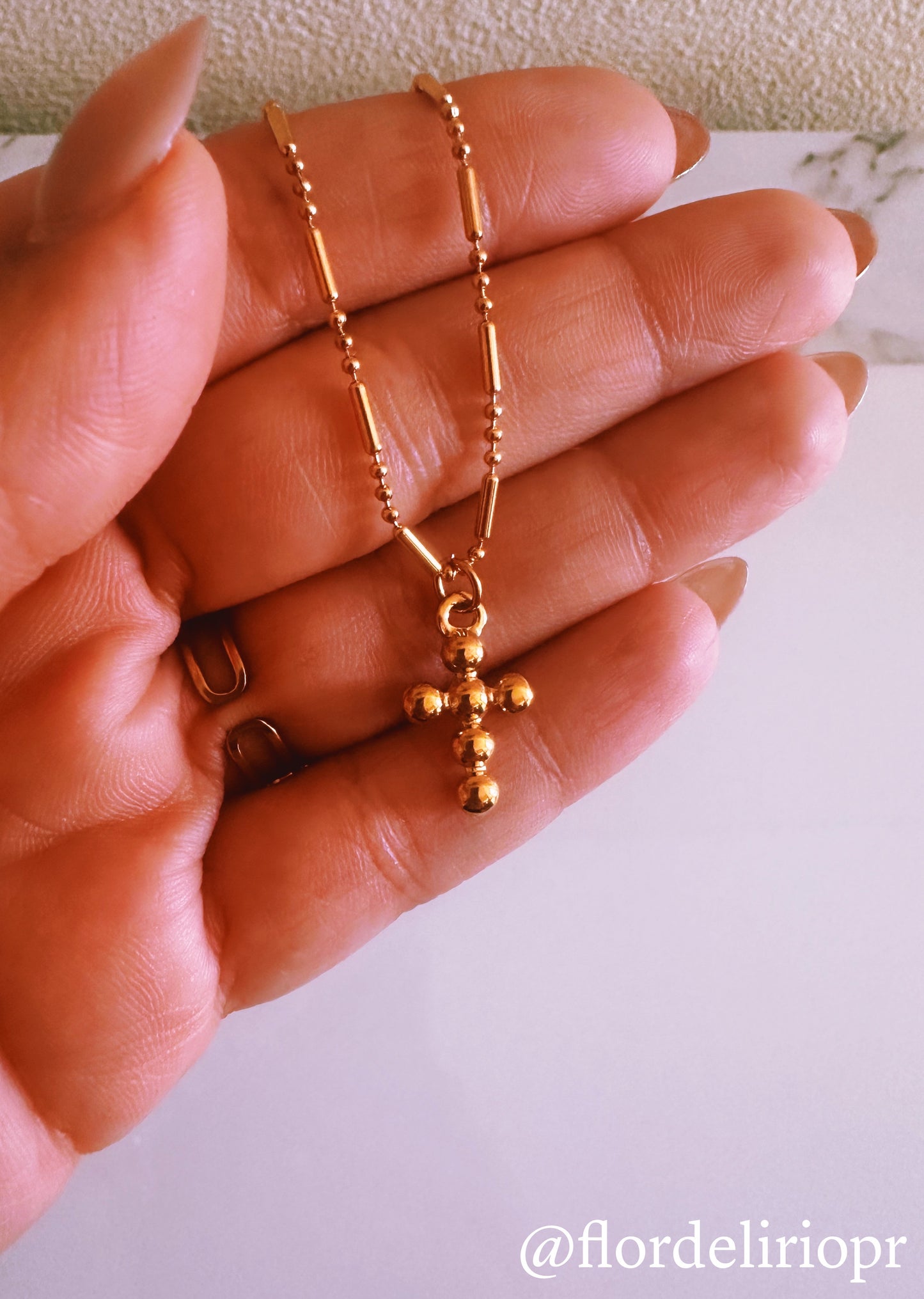 Bubble cross necklace