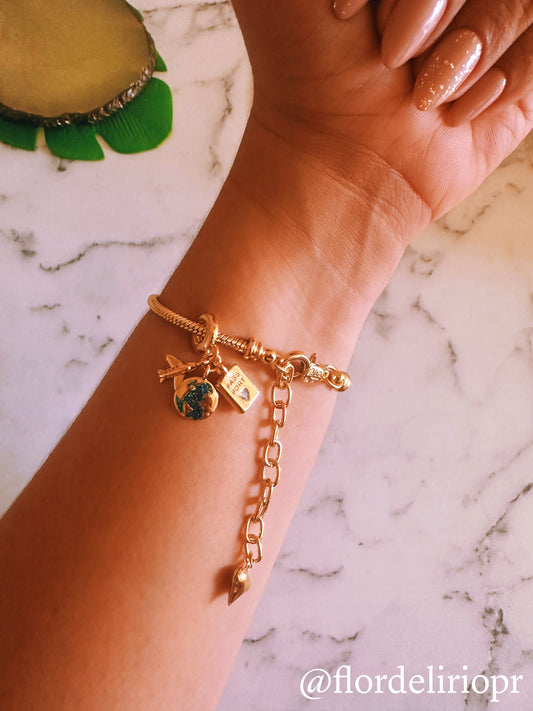 Blue world travel lover bracelet