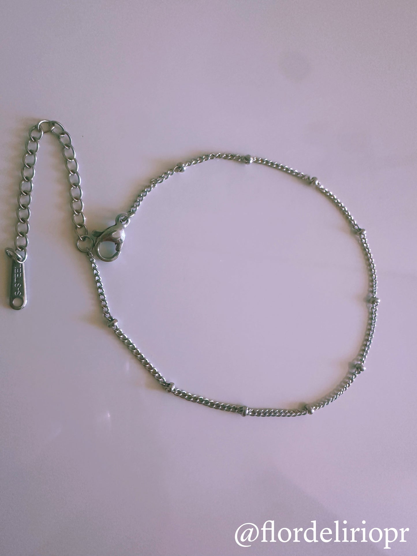 Silver minimalist anklet